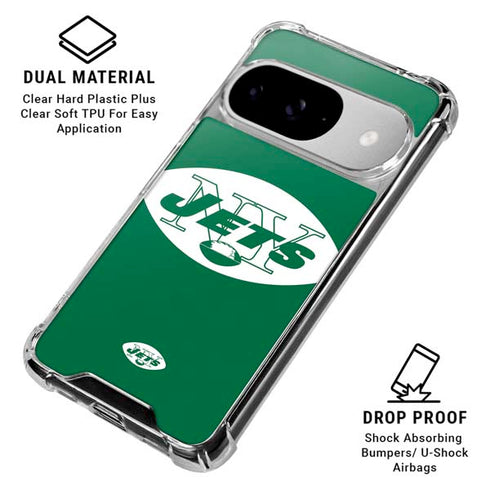 NFL New York Jets Retro Logo Google Pixel 10 Clear Case